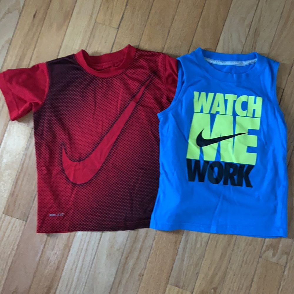 Two Nike Boys' Dri-Fit Shirts